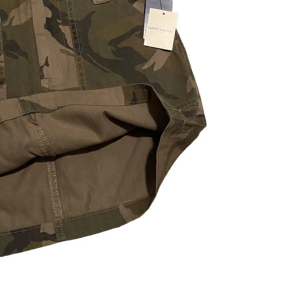 NWT Lucky Brand Camo Cargo Casual Streetwear Utility Y2K Mini Skirt